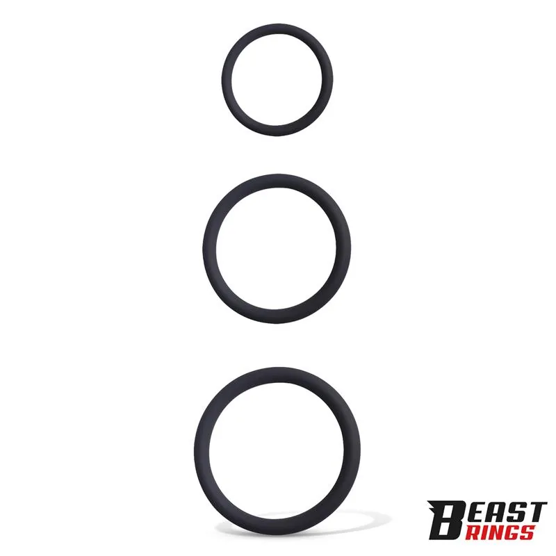Conjunto de 3 Anéis Penianos em Silicone S, M e L Beast Rings — vista 2 de 5