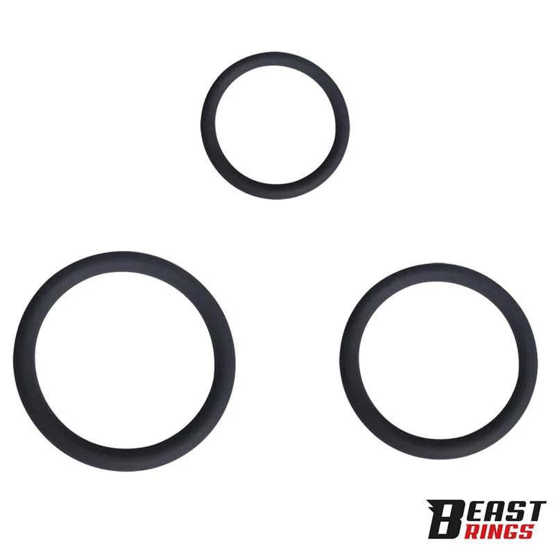 Conjunto de 3 Anéis Penianos em Silicone S, M e L Beast Rings — vista 3 de 5
