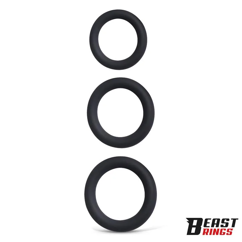 Conjunto de 3 Anéis Penianos em Silicone Tamanhos S, M e L Beast Rings — vista 2 de 5
