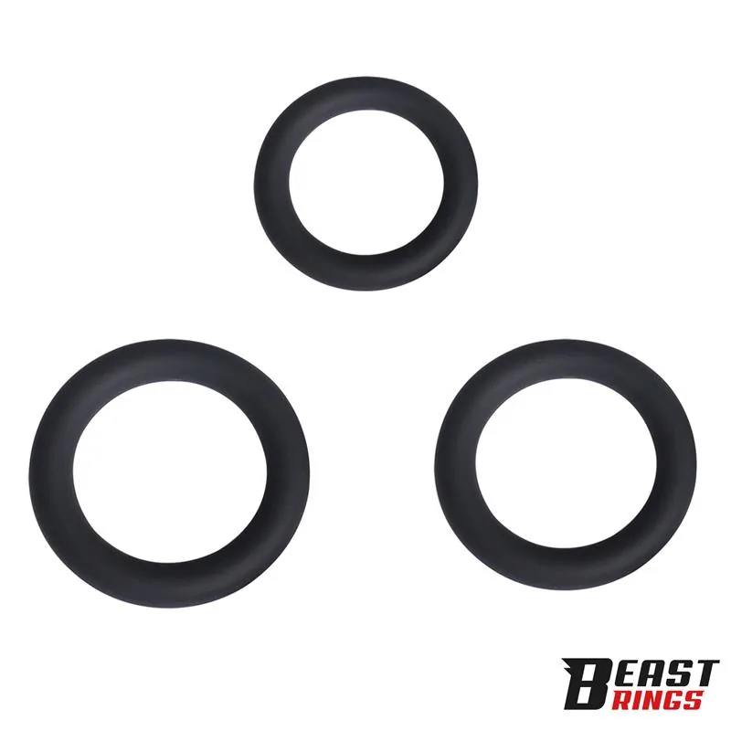 Conjunto de 3 Anéis Penianos em Silicone Tamanhos S, M e L Beast Rings — vista 3 de 5