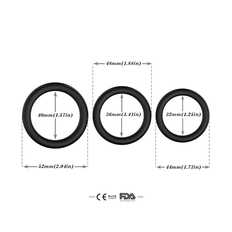 Conjunto de 3 Anéis Penianos Flexíveis Urban Sky — vista 11 de 11