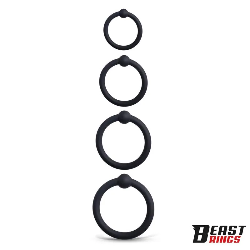Conjunto de 4 Anéis Penianos em Silicone Beast Rings — vista 2 de 5