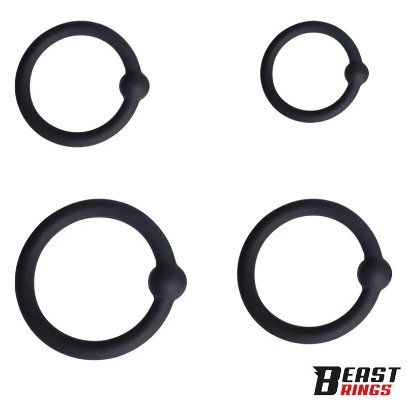 Conjunto de 4 Anéis Penianos em Silicone Beast Rings — vista 3 de 5