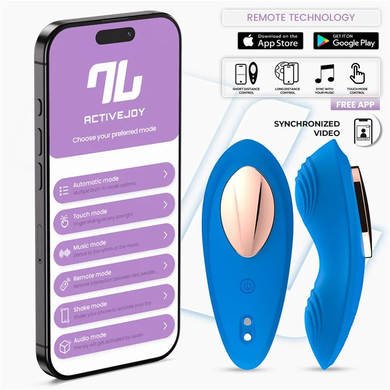 Cueca Vibratória com Aplicação em Silicone Azul Intoyou