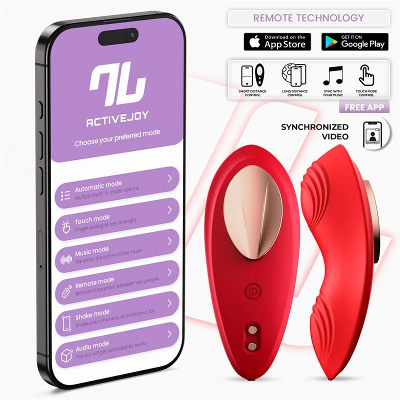 Cueca Vibratória com Aplicação em Silicone Vermelho Intoyou