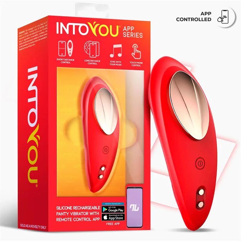 Cueca Vibratória com Aplicação em Silicone Vermelho Intoyou — vista 2 de 9