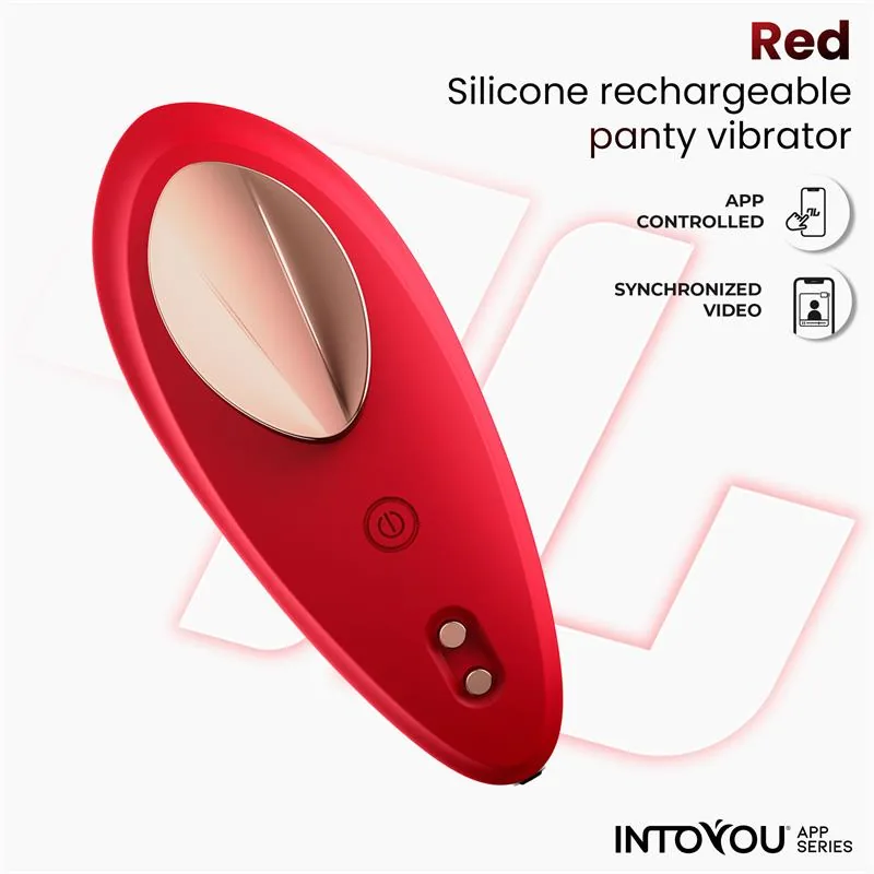 Cueca Vibratória com Aplicação em Silicone Vermelho Intoyou — vista 3 de 9
