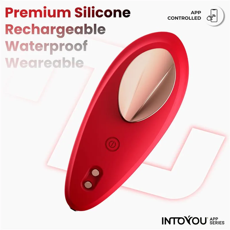 Cueca Vibratória com Aplicação em Silicone Vermelho Intoyou — vista 5 de 9