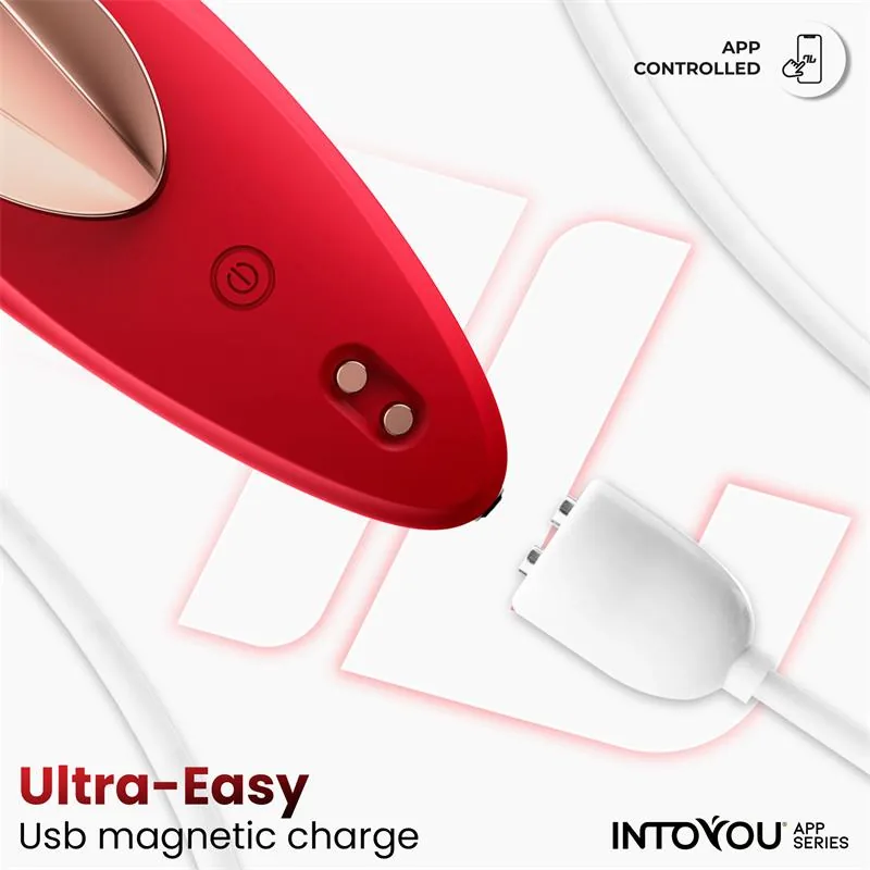 Cueca Vibratória com Aplicação em Silicone Vermelho Intoyou — vista 8 de 9