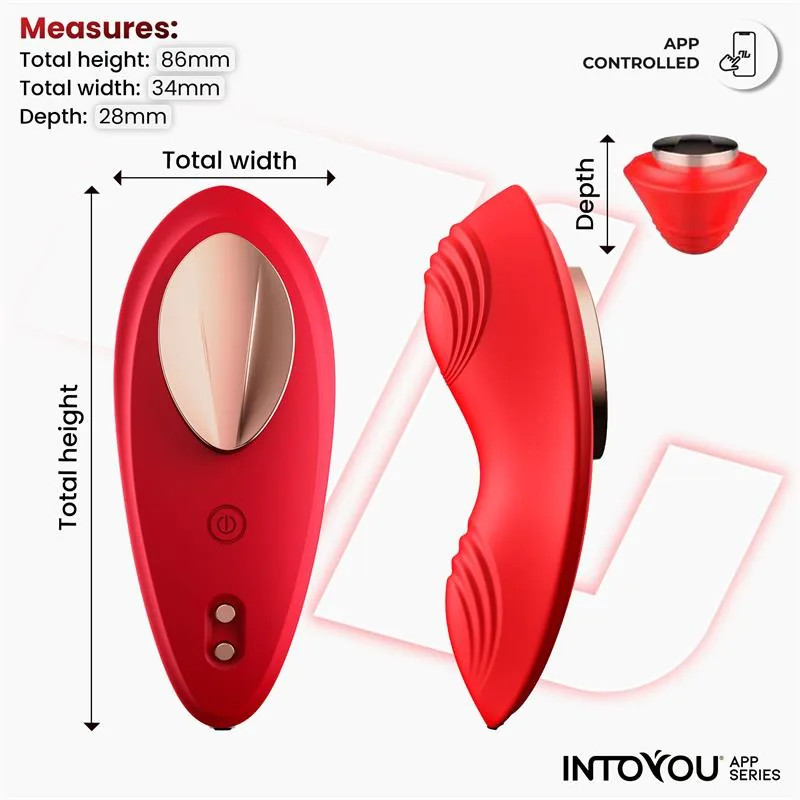 Cueca Vibratória com Aplicação em Silicone Vermelho Intoyou — vista 9 de 9