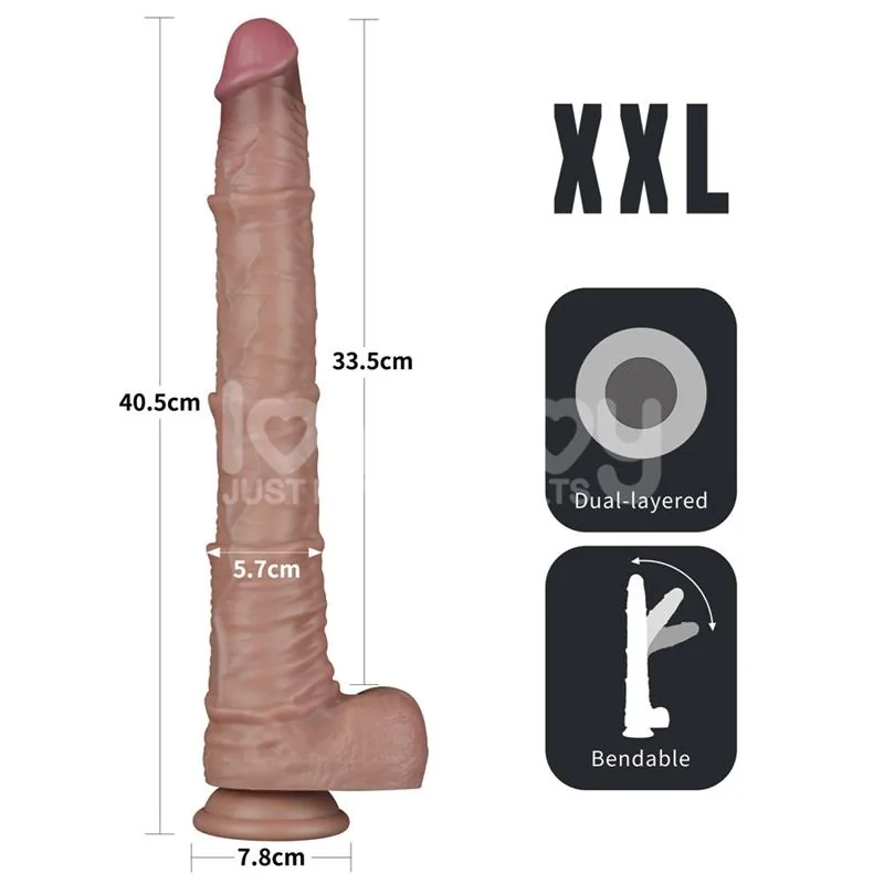 Dildo Articulável XXL Dupla Camada em Silicone LoveToy — vista 14 de 14