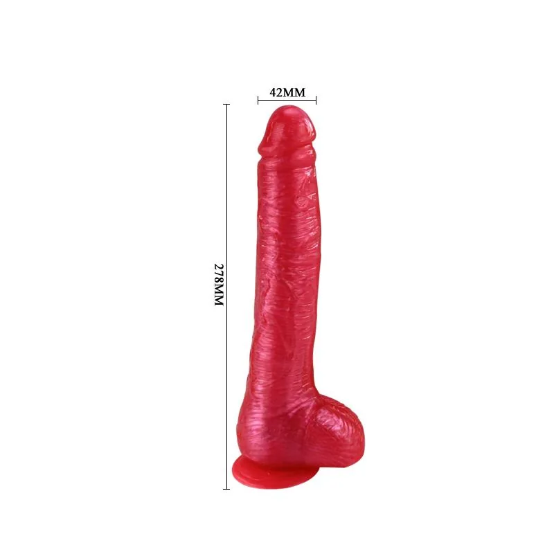 Dildo Baile com Ventosa 27,8 cm Rosa — vista 2 de 2