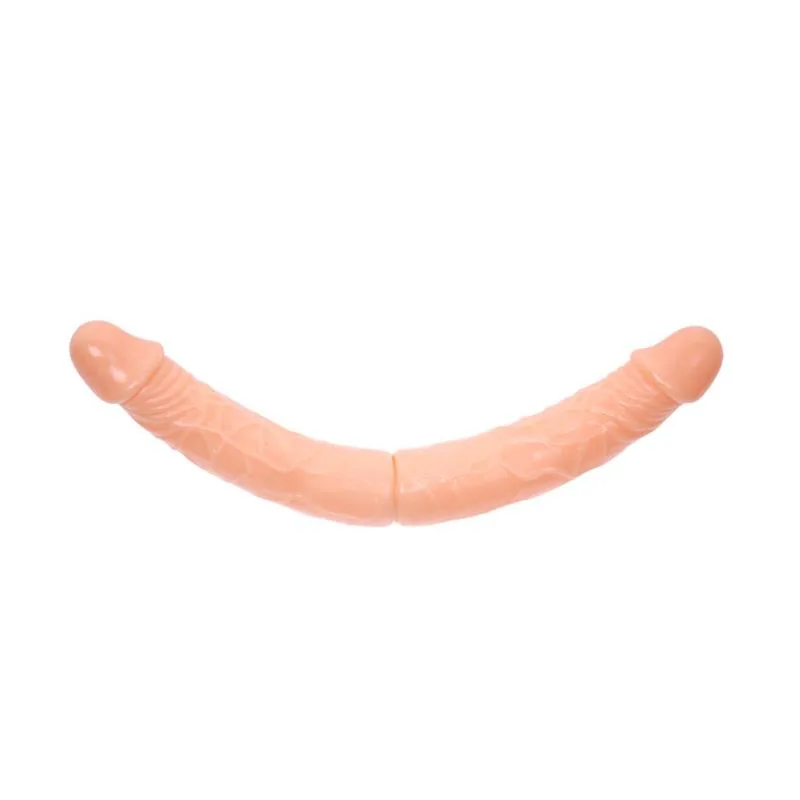 Dildo Baile Duplo Flexível 35,9 cm Natural — vista 3 de 6