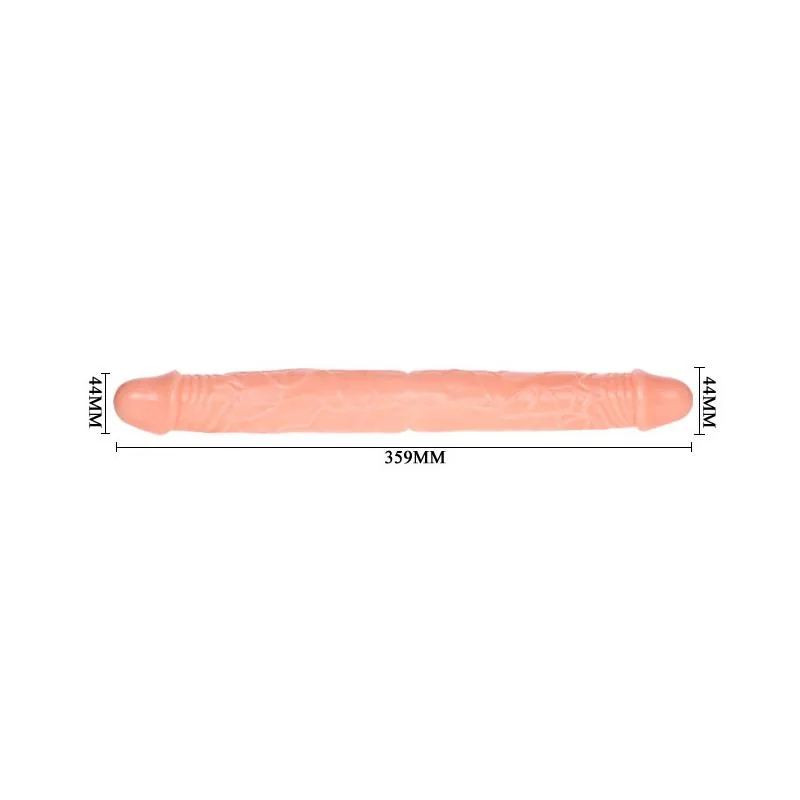 Dildo Baile Duplo Flexível 35,9 cm Natural — vista 5 de 6