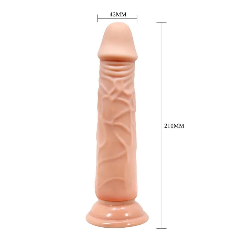 Dildo Baile Texturado com Veios 21 cm Natural — vista 5 de 6