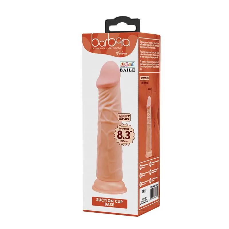 Dildo Baile Texturado com Veios 21 cm Natural — vista 6 de 6
