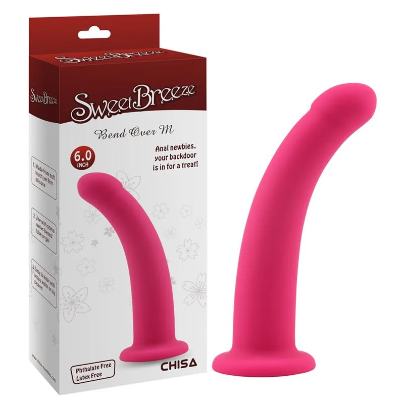 Dildo Bend Over Silicone Rosa M 15 cm