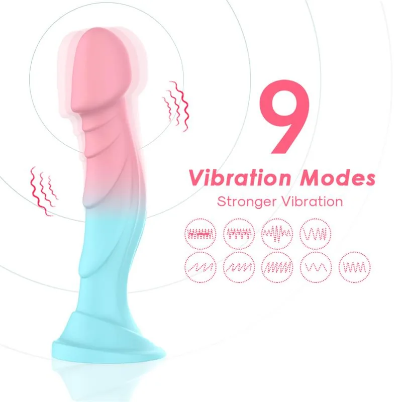 Dildo Bicolor com Vibração e 9 Funções Urban Sky — vista 3 de 8