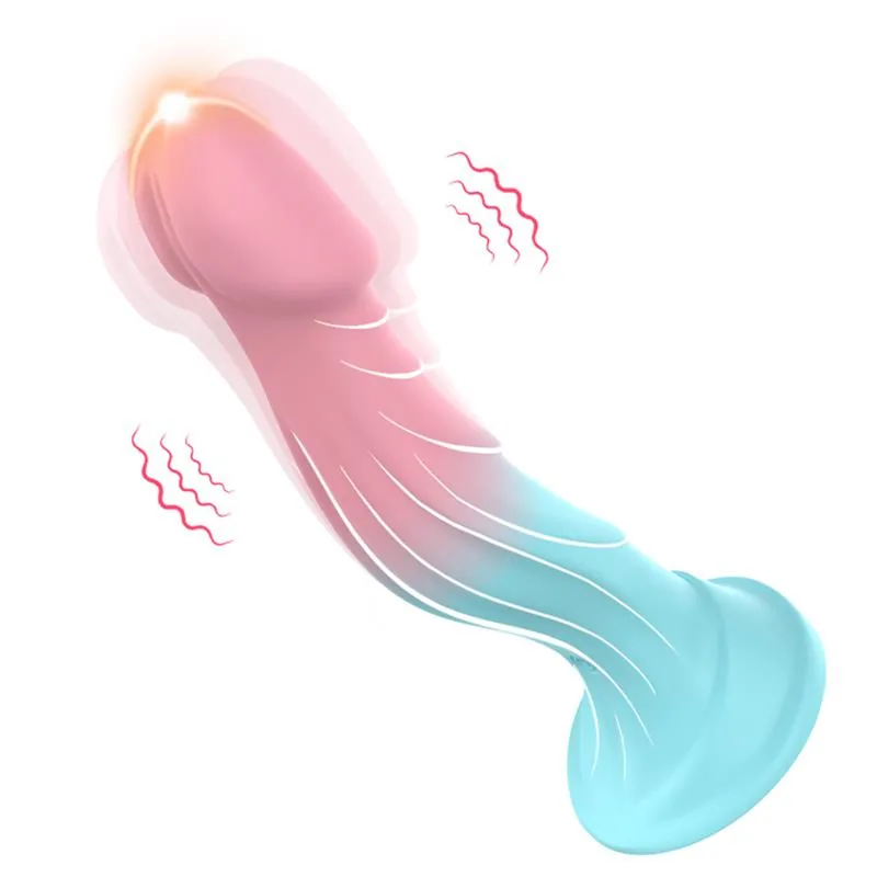 Dildo Bicolor com Vibração e 9 Funções Urban Sky — vista 4 de 8