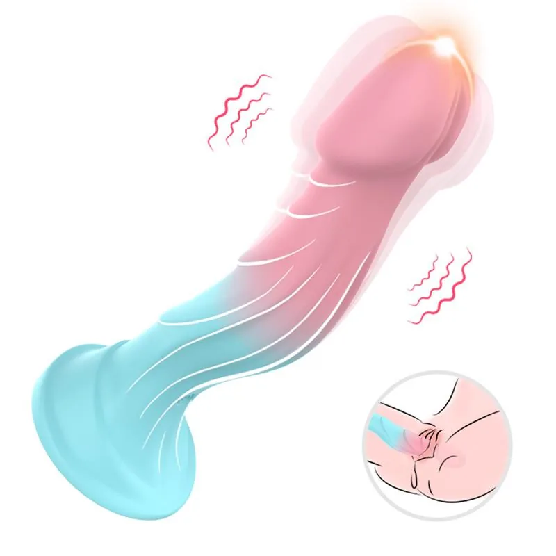 Dildo Bicolor com Vibração e 9 Funções Urban Sky — vista 5 de 8