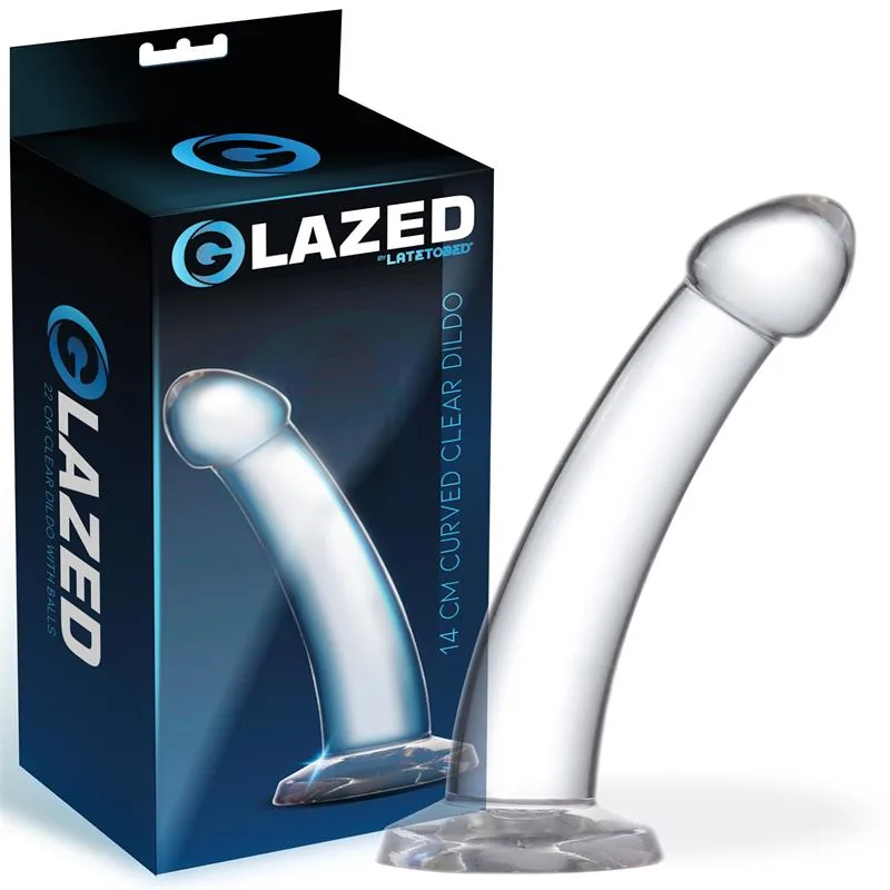 Dildo Curvado Material Cristalino 14 cm Glazed