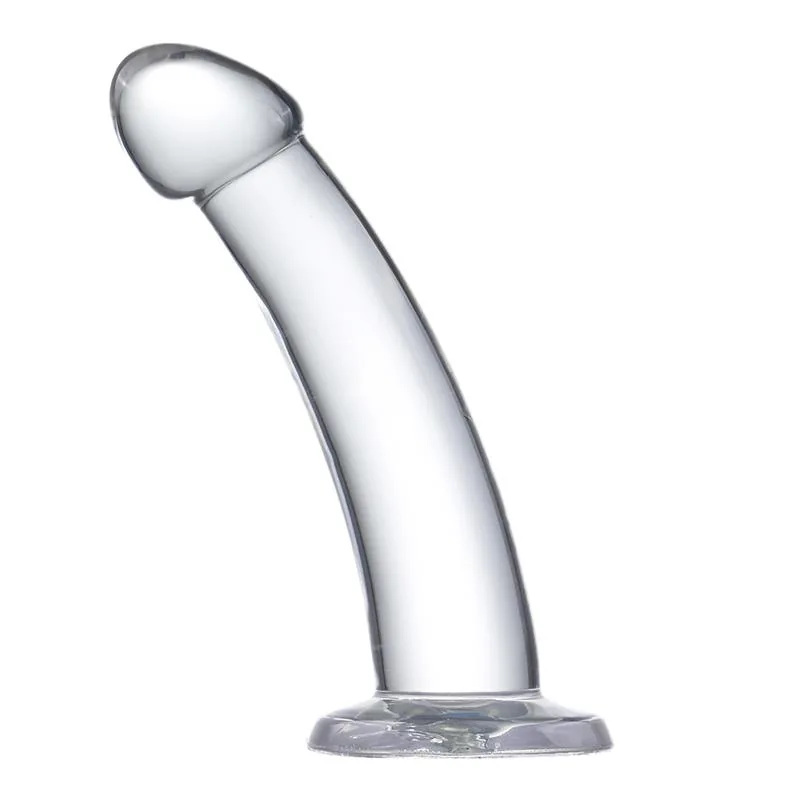 Dildo Curvado Material Cristalino 14 cm Glazed — vista 4 de 4