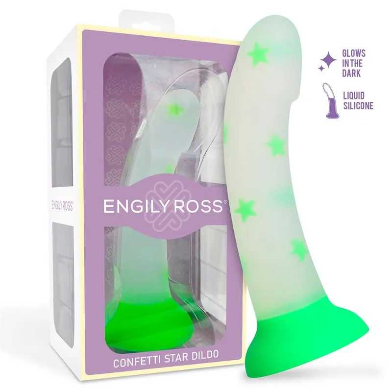 Dildo Dildox Confetti Star Brilha no Escuro 17 cm