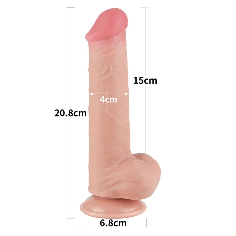 Dildo Dupla Camada com Pele Deslizante 20,8 cm Lovetoy — vista 11 de 12