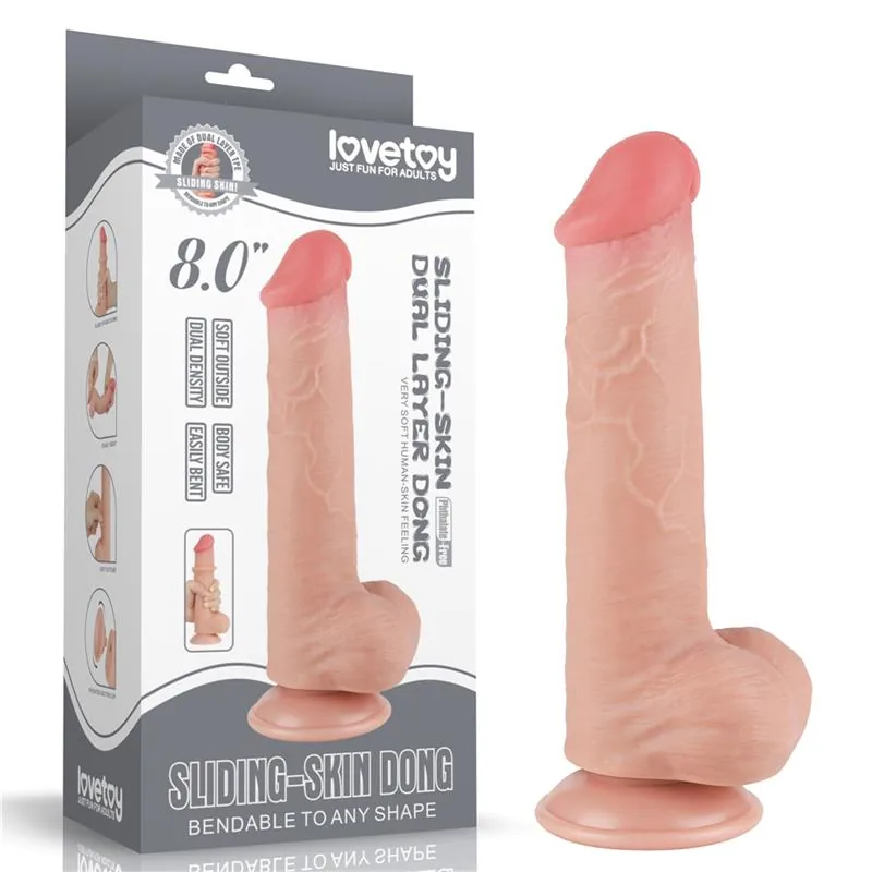 Dildo Dupla Camada com Pele Deslizante 20,8 cm Lovetoy — vista 12 de 12
