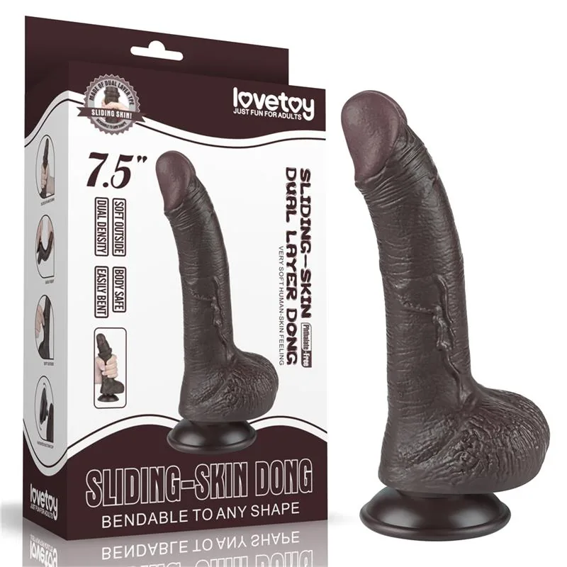 Dildo Dupla Camada Pele Deslizante LoveToy 19,5 cm — vista 12 de 12