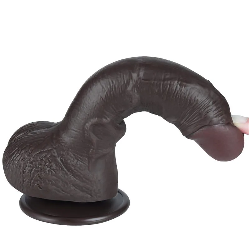 Dildo Dupla Camada Pele Deslizante LoveToy 19,5 cm — vista 4 de 12