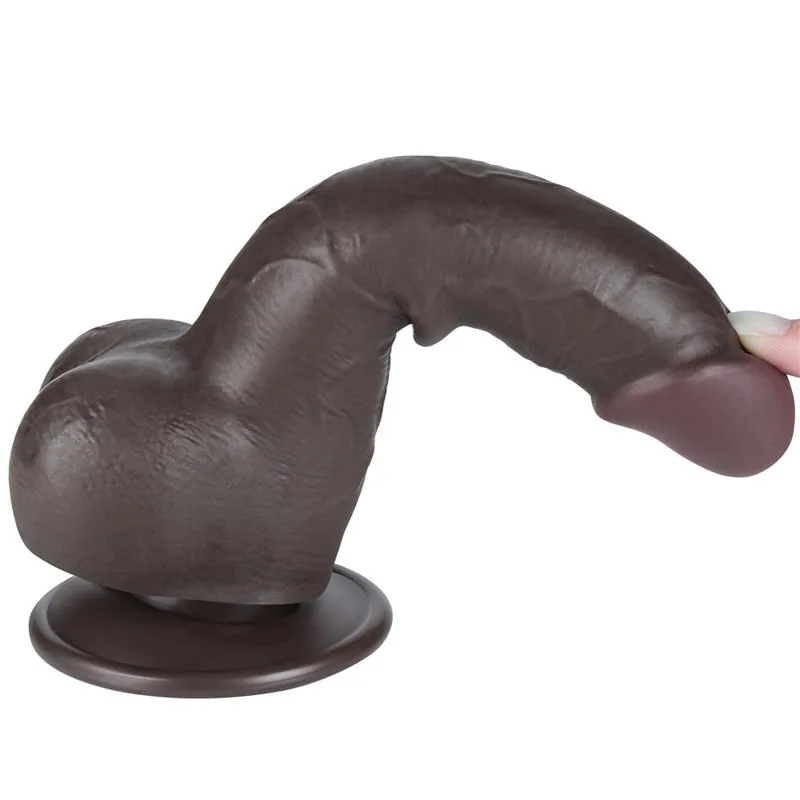 Dildo Dupla Camada Pele Deslizante LoveToy 19,5 cm — vista 4 de 12