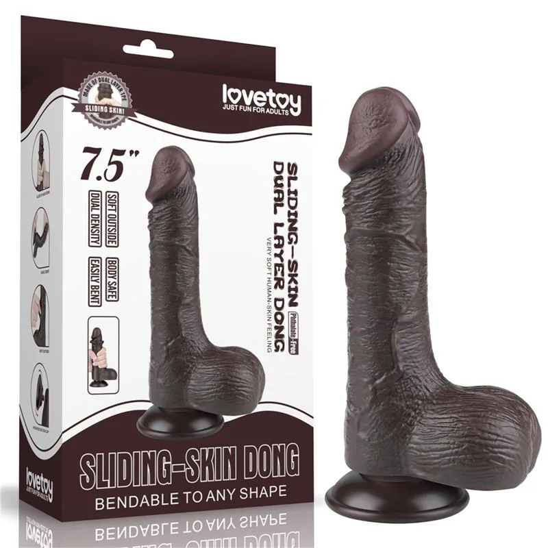 Dildo Dupla Camada Pele Deslizante LoveToy 19,5 cm — vista 11 de 11