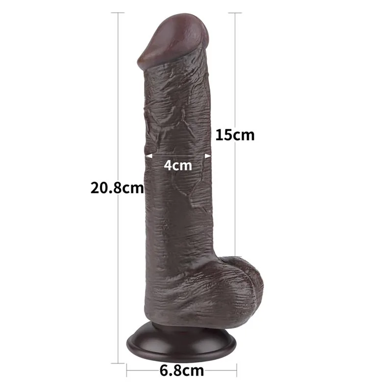 Dildo Dupla Camada Pele Deslizante LoveToy 20,8 cm — vista 11 de 12