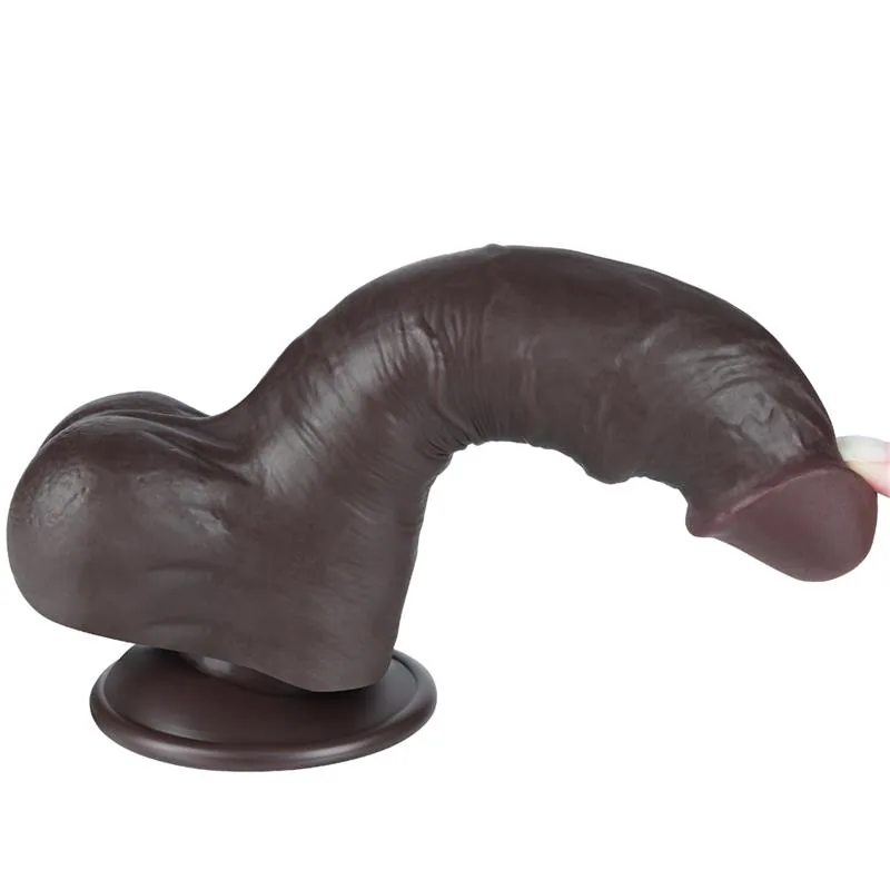 Dildo Dupla Camada Pele Deslizante LoveToy 20 cm — vista 4 de 12