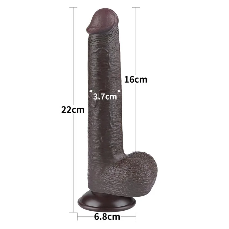 Dildo Dupla Camada Pele Deslizante LoveToy 22 cm — vista 11 de 12