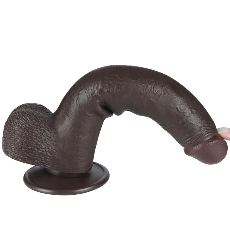 Dildo Dupla Camada Pele Deslizante LoveToy 22 cm — vista 4 de 12