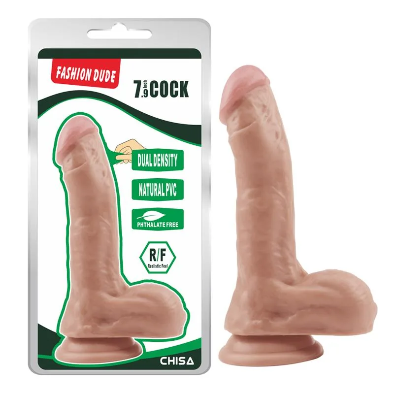 Dildo Dupla Densidade Fashion Dude 20,5 cm Natural Chisa
