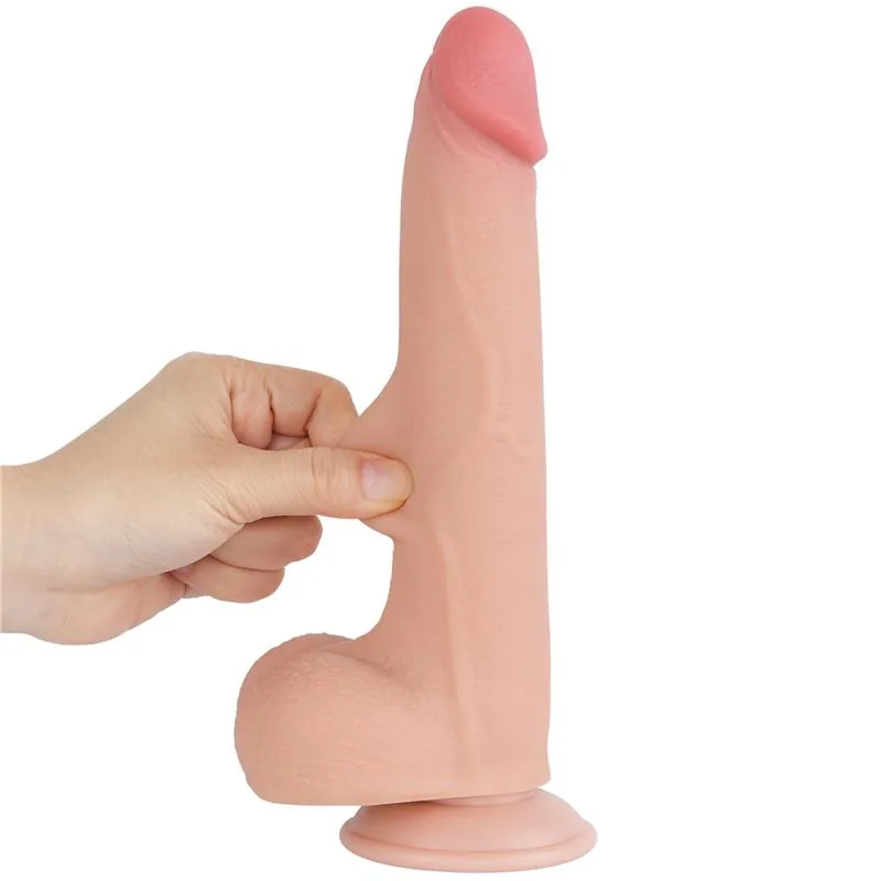 Dildo Dupla Densidade com Pele Deslizante 22 cm Lovetoy — vista 3 de 13