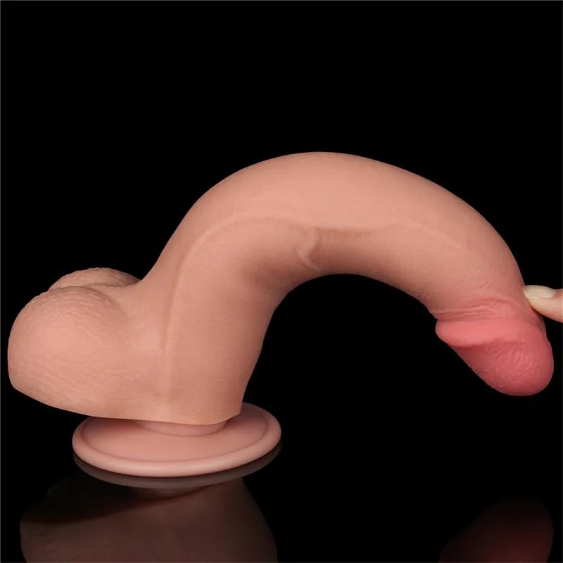 Dildo Dupla Densidade com Pele Deslizante 22 cm Lovetoy — vista 4 de 13