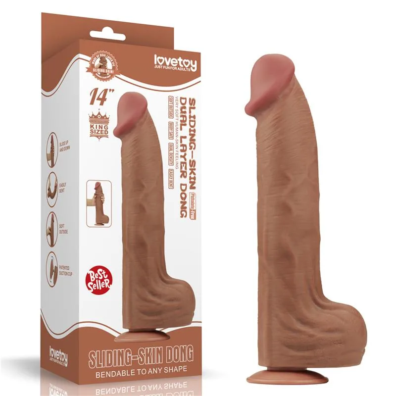 Dildo Dupla Densidade Pele Deslizante Retrátil 36 cm — vista 14 de 14