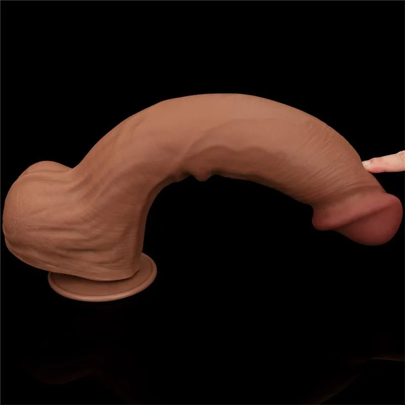 Dildo Dupla Densidade Pele Deslizante Retrátil 36 cm — vista 4 de 14
