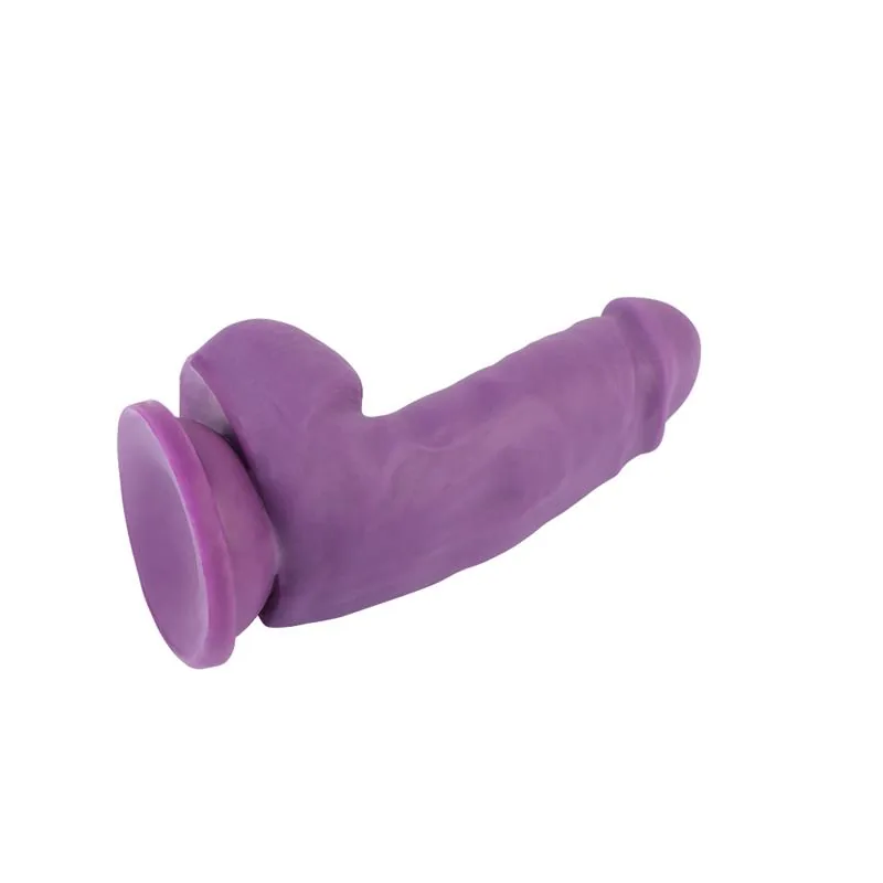 Dildo de Dupla Densidade com Ventosa 17,5 cm Roxo — vista 4 de 5