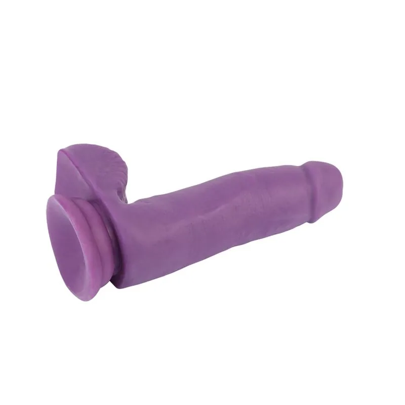Dildo de Dupla Densidade com Ventosa 17 cm Roxo — vista 4 de 5
