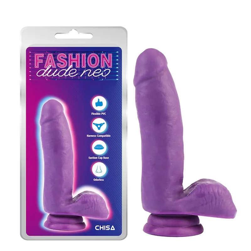 Dildo de Dupla Densidade com Ventosa 17 cm Roxo — vista 5 de 5