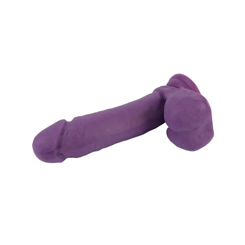 Dildo de Dupla Densidade com Ventosa 19,5 cm Roxo — vista 4 de 5