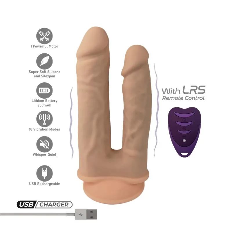 Dildo Duplo Dupla Penetração com Vibração 2 Motores e Comando SilexD — vista 5 de 6