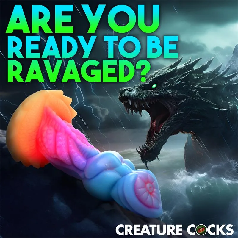 Dildo Fantasia Aqua-Cock que Brilha no Escuro em Silicone Creature Cocks — vista 11 de 18