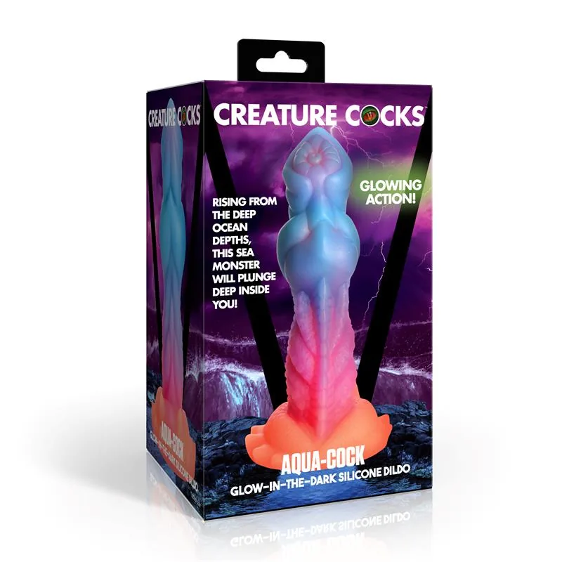 Dildo Fantasia Aqua-Cock que Brilha no Escuro em Silicone Creature Cocks — vista 18 de 18