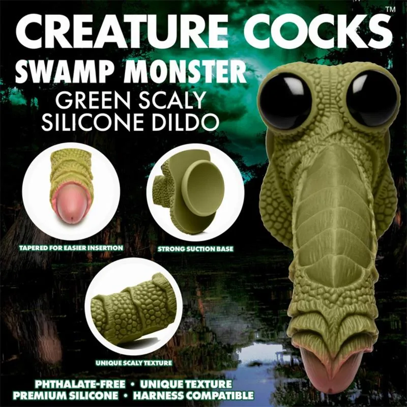 Dildo Fantasia Monstro do Pântano Escamado em Silicone Creature Cocks — vista 12 de 13